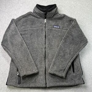 Patagonia‎ Kids M (10) Full Zip Fleece Jacket Gray Made in Canada Vintage